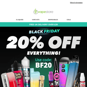 20% off Sitewide at Vapestore😱 