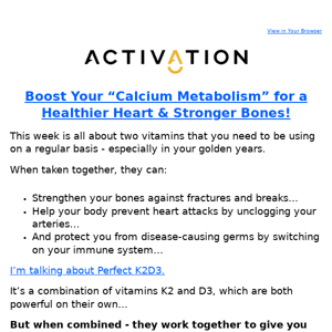 2 Vitamins For a Healthier Heart & Stronger Bones