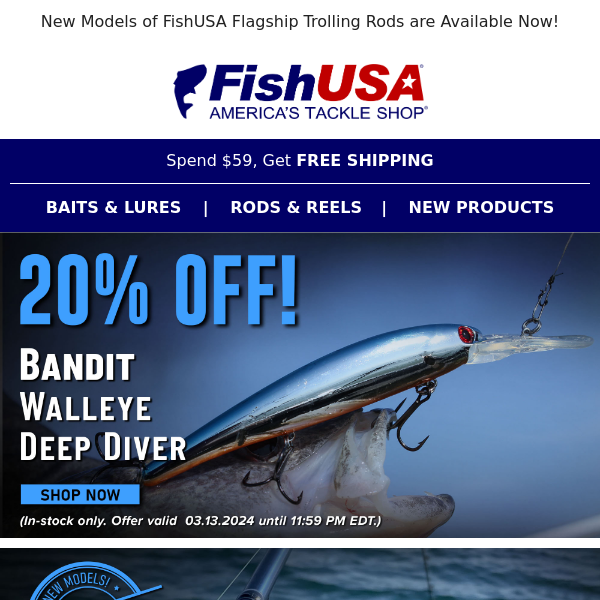 Bandit Walleye Deep Divers 20% Off Today Only!
