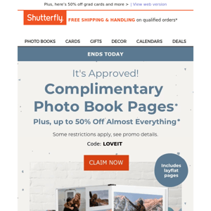 We’re treating you to COMPLIMENTARY photo book pages