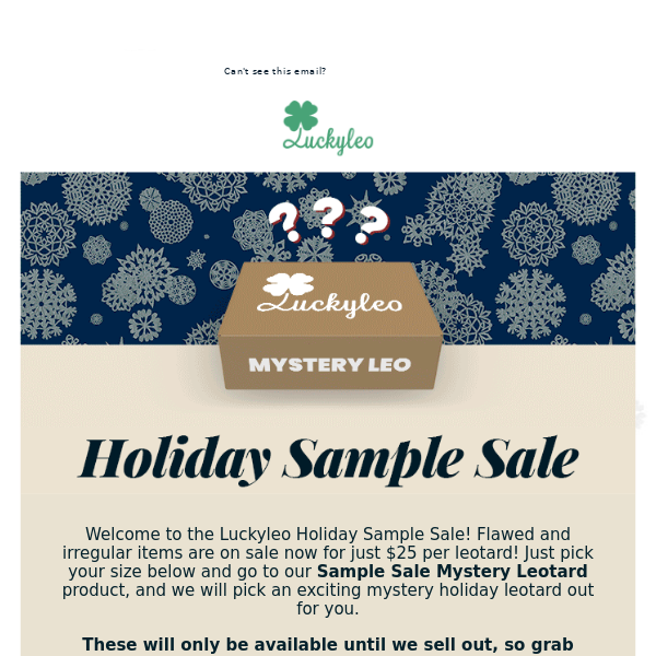 $25 Holiday Sample Sale 🚨