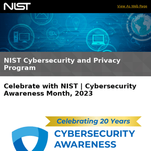 Celebrate with NIST | Cybersecurity Awareness Month, 2023