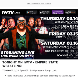 TONIGHT ON IWTV - ESW!