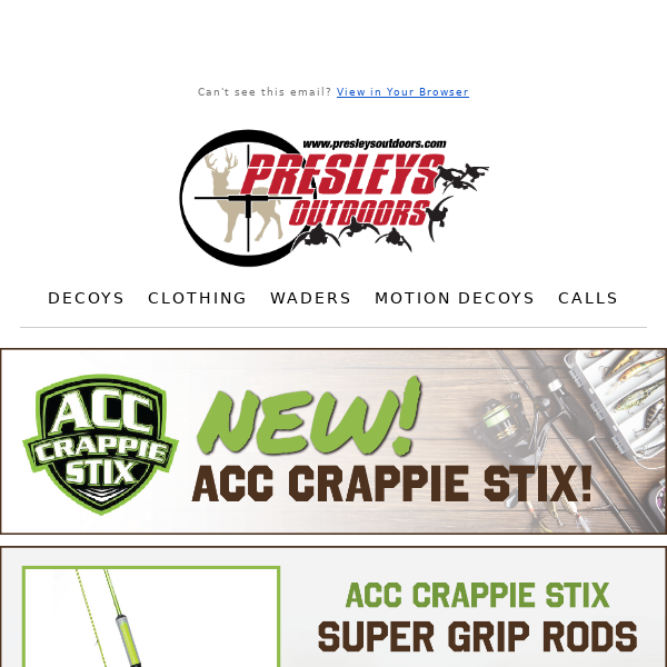 ACC Crappie Stix Green Series Rods