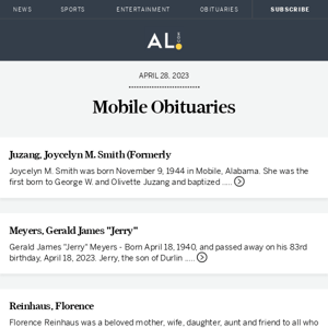 Mobile obituaries for April 28, 2023
