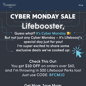🌟 Cyber Monday Deals Unlocked: Save Big at Lifeboost!