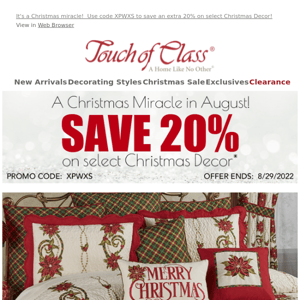 Save 20% on select Christmas Decor!