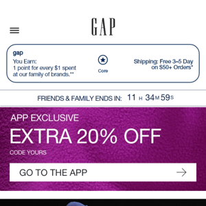 This is your last call for 40% OFF EVERYTHING + app-only bonus 20%