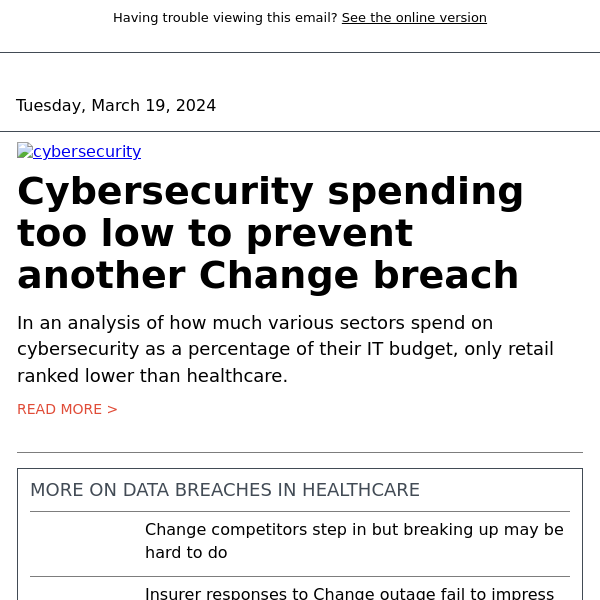 Cybersecurity spending too low to prevent another Change breach