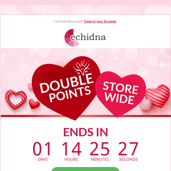 Last chance to earn double points on all purchases