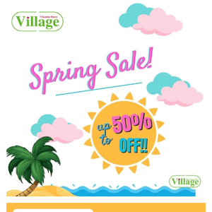 Spring Sale- Up to 50% off