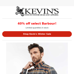 40% off select Barbour!
