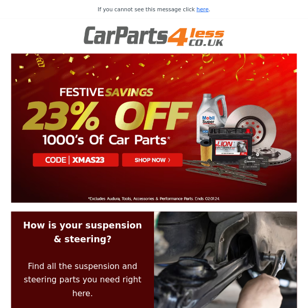 Save 23% On Essential Car Parts This Winter!