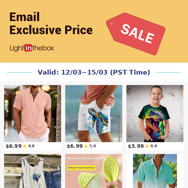 Email Exclusive-Get Cotton Linen Shirt at USD $6.99