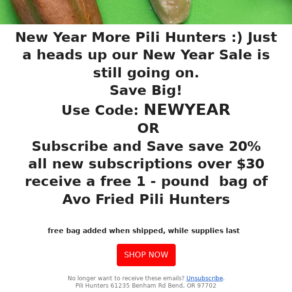 New Years Discounts