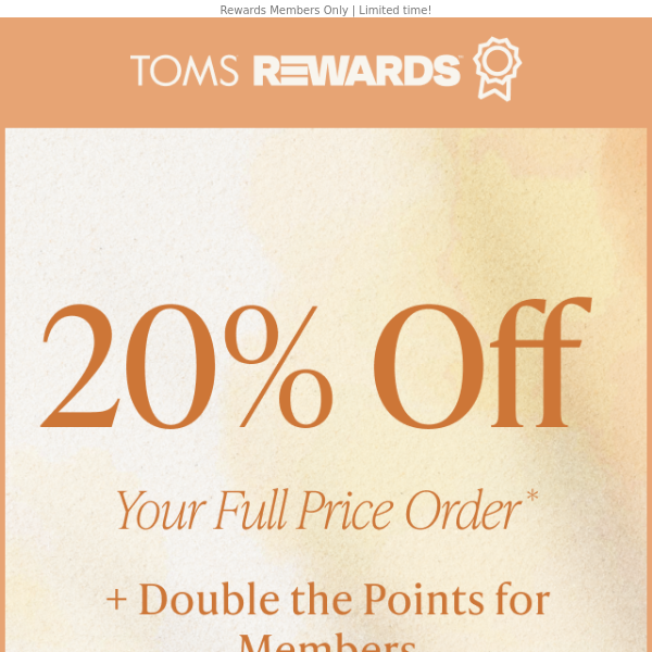 EXCLUSIVE offer: 20% OFF + 2x Points