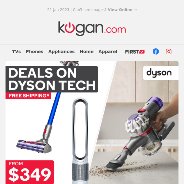 Free Shipping on Dyson from $349^ -  Vacuums, Fans & More