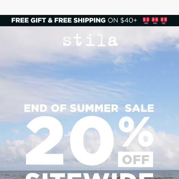 End of Summer Perk: 20% Off Sitewide!