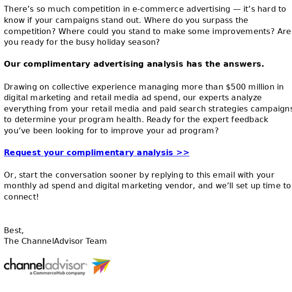 Your Complimentary Advertising Analysis Is Here
