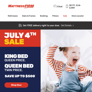Great mattresses. Top brands. Up to $500 off!