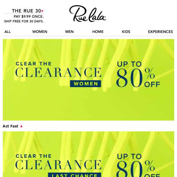 Rue La La — Clearance