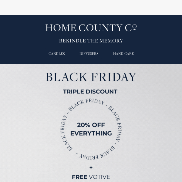 Claim your free candle Home County Co. 🕯️🖤