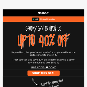 Up to 40% OFF Halloween Sale! 🎃