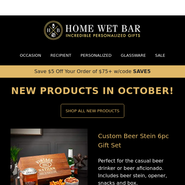 Personalized Beer Gift Set Beer Lover Gift - Home Wet Bar