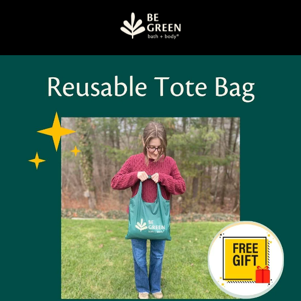 Free Be Green Reusable Shopping Bag