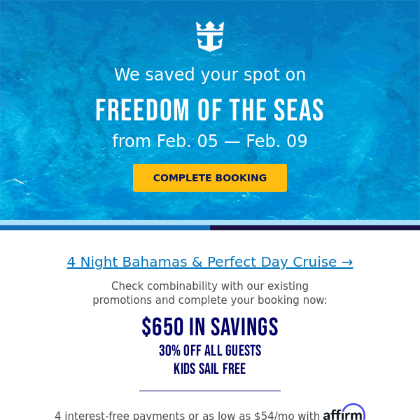 Still thinking about that 4 Night Bahamas & Perfect Day Cruise?