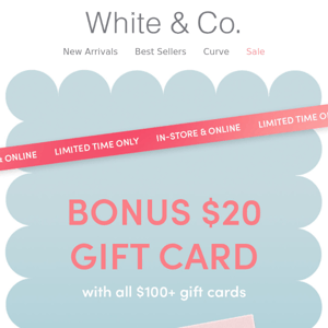 White & Co $20 Gift Card for you this Christmas