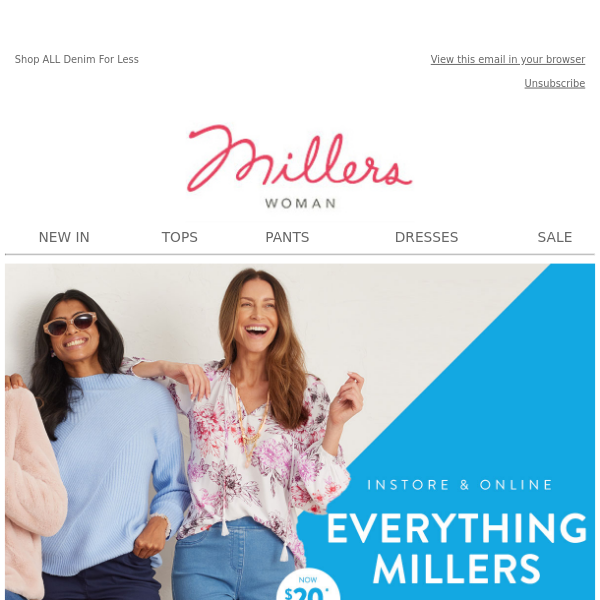 WOW! EVERYTHING Millers NOW $20