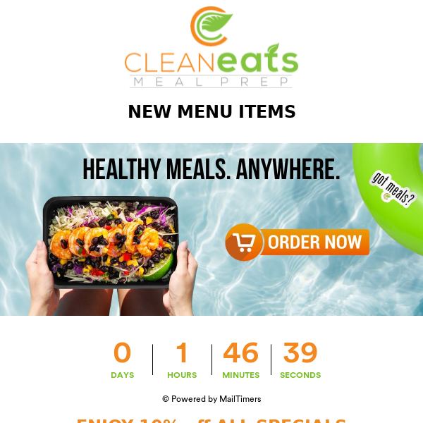 ORDER Alert from Clean Eats 😃 SAVE 10% on our NEW FALL ITEMS, check out 6 NEW DISHES.