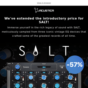 SALT intro price: EXTENDED!!