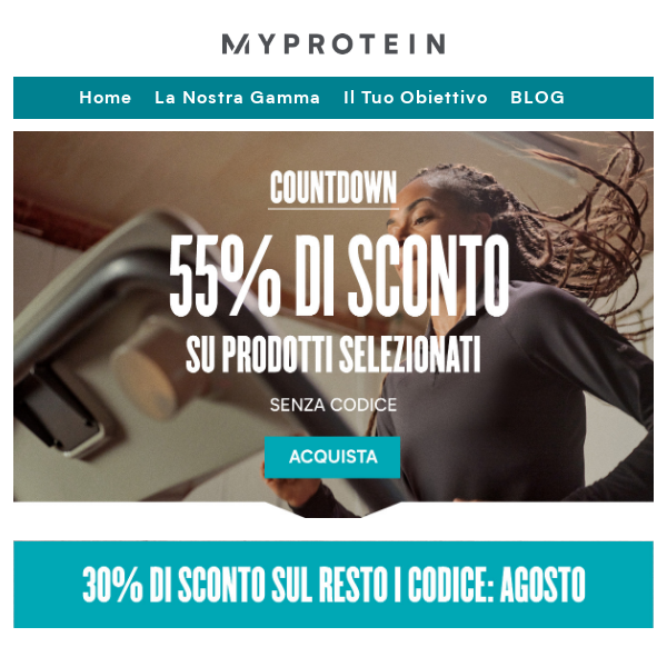 COUNTDOWN ⏰ -55% su Prodotti Selezionati | 3,2,1 VIA