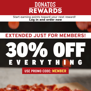 30% off EXTENDED just for members! 🎉