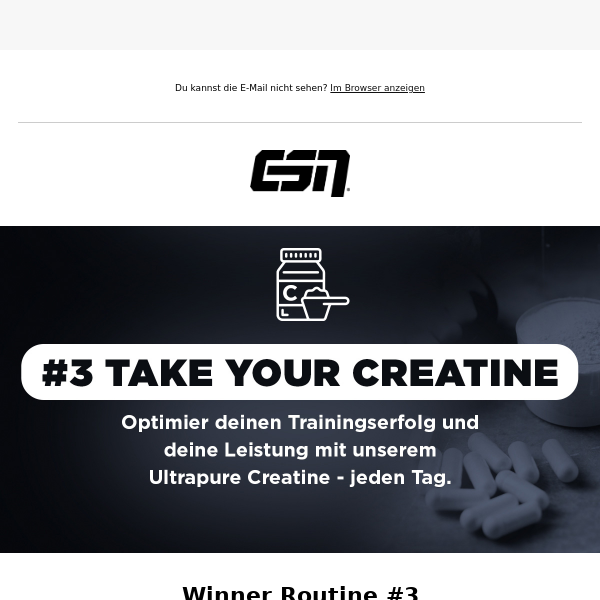 Die ESN Winner Routine #3 | Take your creatine!