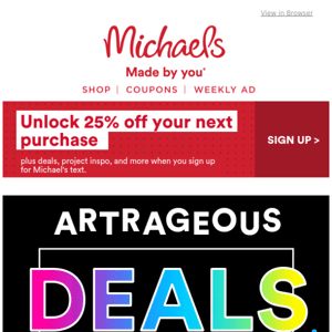 Hiiii! We've dropped ARTRAGEOUS deals on art sets.