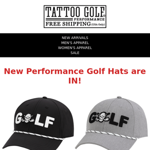New Performance Golf Hats