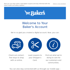 Thank You for Creating a Baker's Account