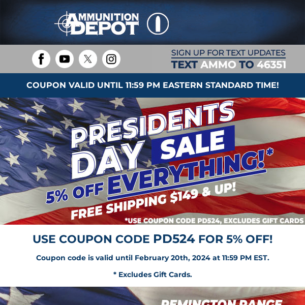 Our Presidents Day Sale Ends In 4 Hours!