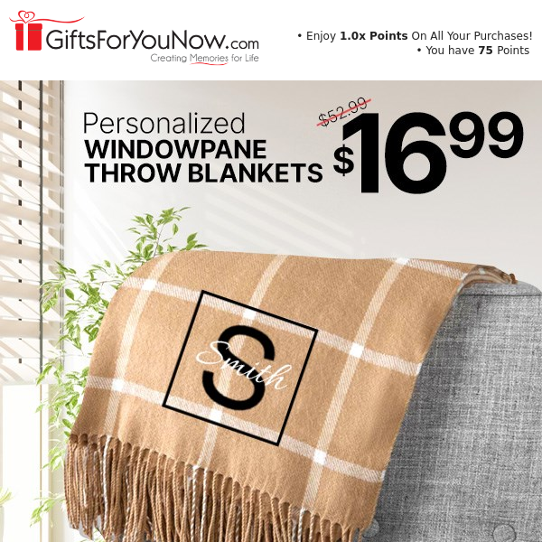 $16.99 Custom Cozy Blankets!