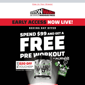 Nutrition Warehouse, You've Got Early Access 👏