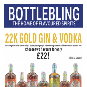 2 for £22 Full Strength Gin - 24hr Sale!