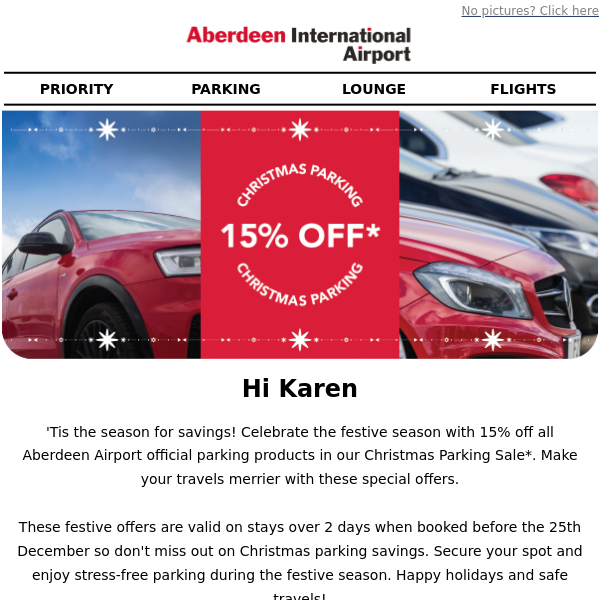 Jingle all the way to savings with our Christmas Parking Sale Aberdeen Airport* 🎁🚘