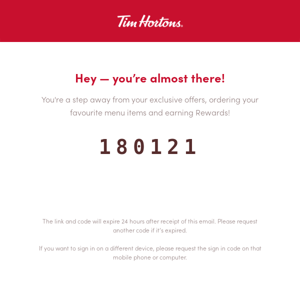 180121 is your Tim Hortons login code - 2023-03-12 05:04:41