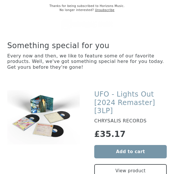 NEW! UFO Lights Out [2024 Remaster] [3LP] Horizons Music