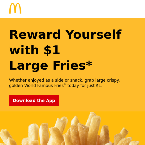 🍟 Who can resist $1 large World Famous Fries®? 🍟