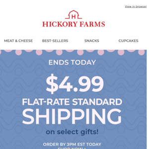 $4.99 standard shipping ends today