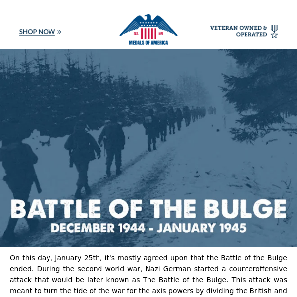 Nuts! One of the greatest American Battles of WWII ended Jan 25th